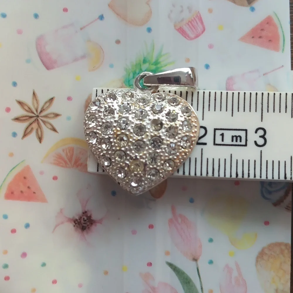 Rhinestone Accented Heart Pendant